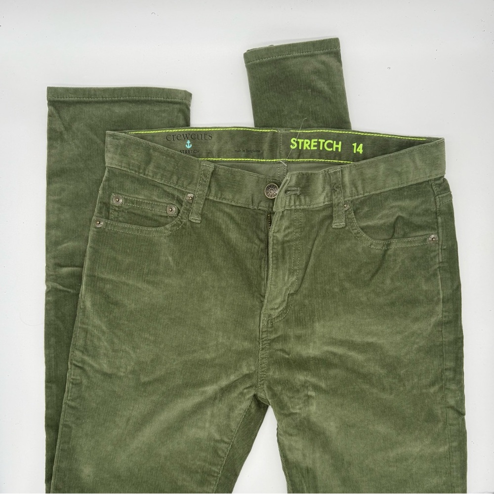 Crewcuts Boys Green Stretch Corduroy Pants 5-pocket Straight-Leg - size 14